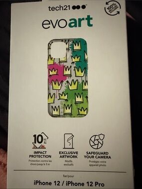 tech21 evoart Phone Case - Green, Pink, Yellow
